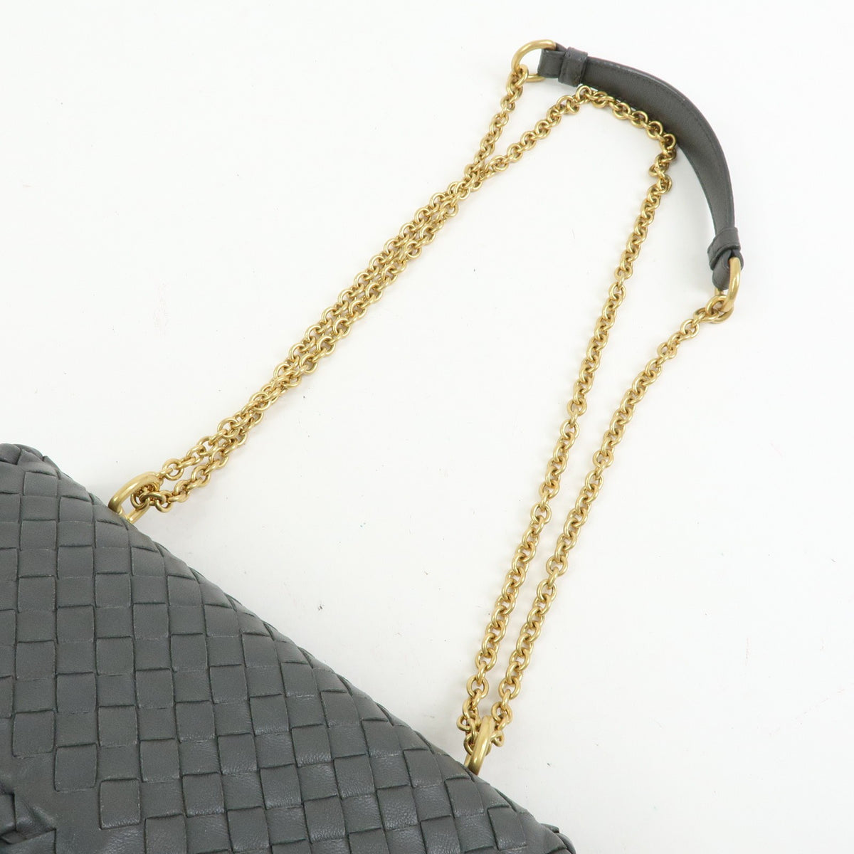 Bottega Veneta Olimpia Intrecciato Nappa, Gray, Leather, Crossbody Bag