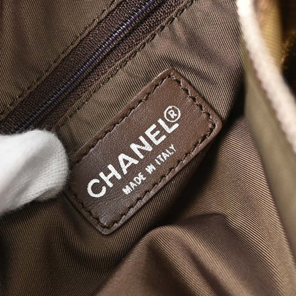 Chanel Travel Line Barrel Nylon, Khaki, Nylon, Travel Bag