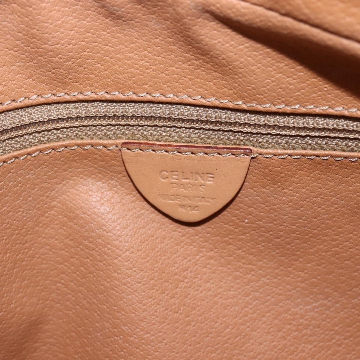 Celine Vintage Macadam Canvas and Leather, Brown, Canvas, Shoulder Bag