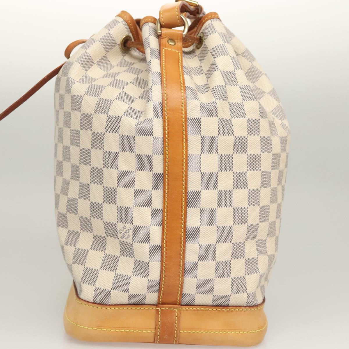 Louis Vuitton Noe, White, Canvas, shoulder