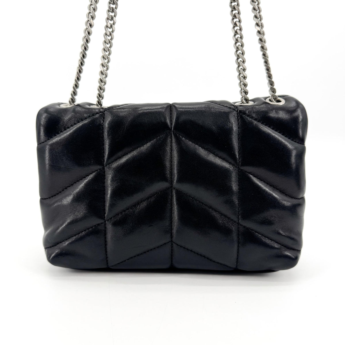 Saint Laurent Loulou Puffer Quilted Leather, Black, Leather, Shoulder Bag