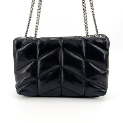Saint Laurent Loulou Puffer Quilted Leather, Black, Leather, Shoulder Bag
