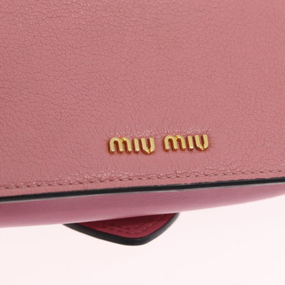 Miu Miu Madras Crystal Buckle Leather, Pink, Leather, Shoulder Bag