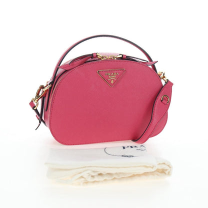 Prada Odette Top Handle Saffiano Leather, Pink, Leather, Handbag