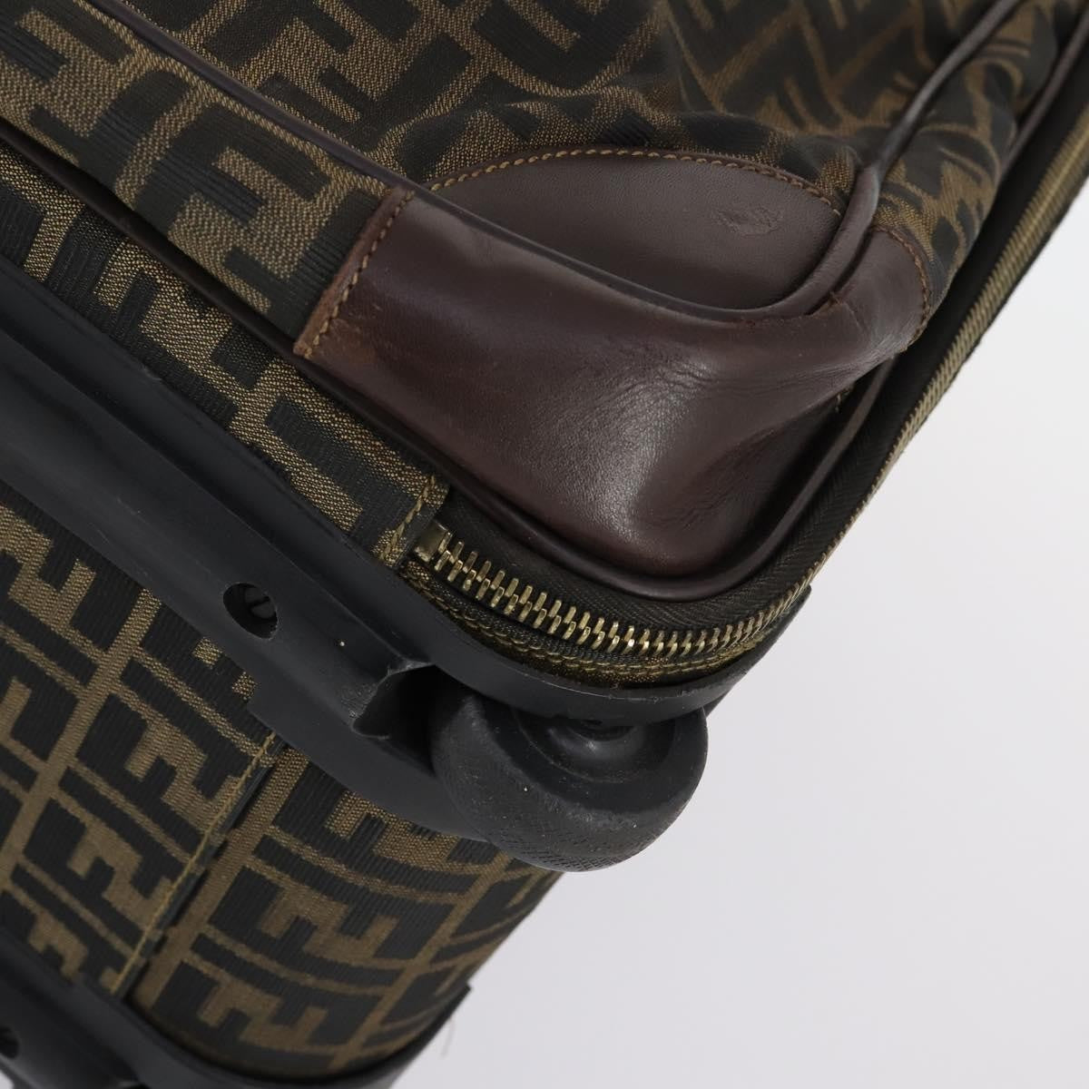 Fendi Vintage Rolling Suitcase Zucca Canvas, Brown, Canvas, Travel Bag