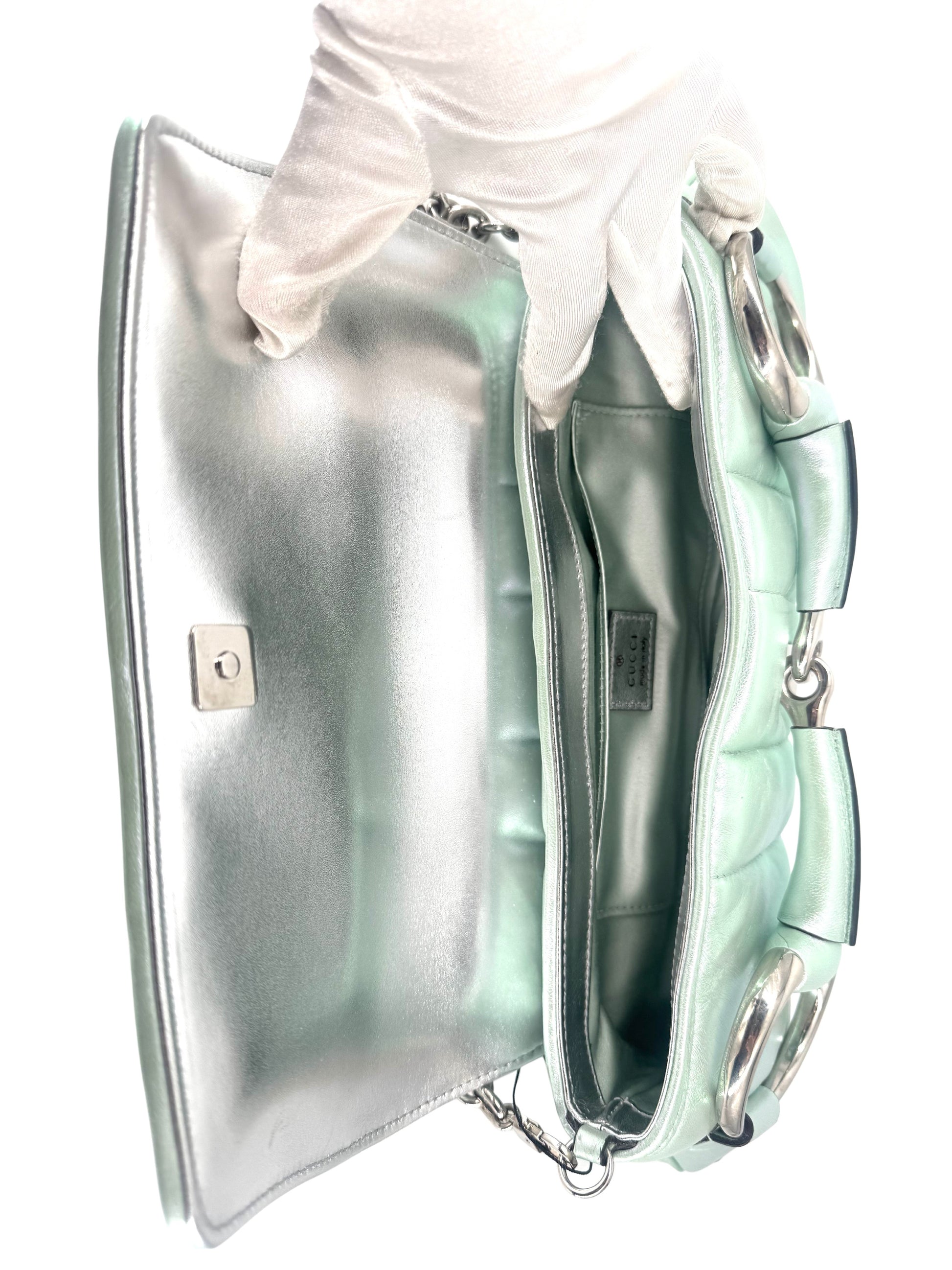 Gucci Horsebit, Metallic, Leather, shoulder