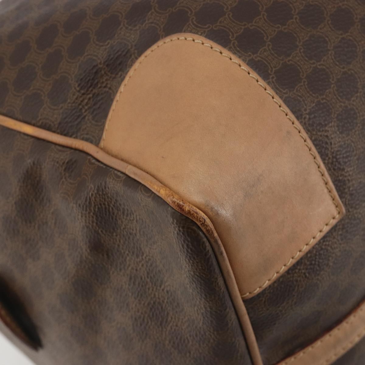 Celine Vintage Macadam Boston Canvas, Brown, PVC, Handbag