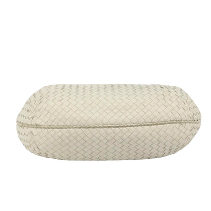 Bottega Veneta Zip Hobo Intrecciato, White, Leather, Handbag