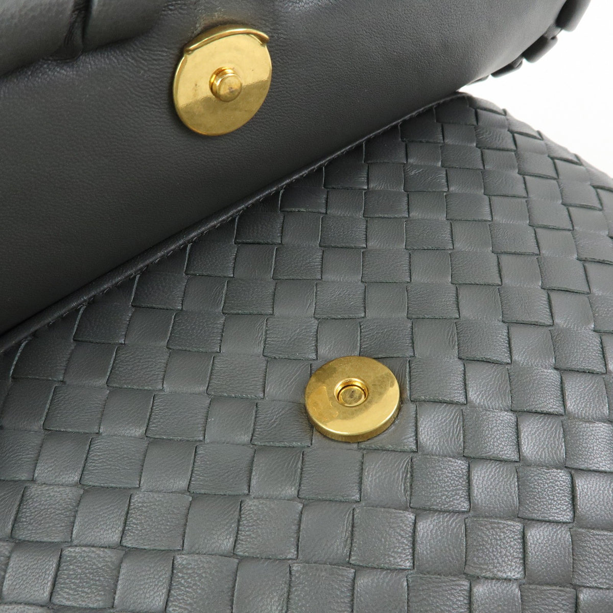Bottega Veneta Olimpia Intrecciato Nappa, Gray, Leather, Crossbody Bag