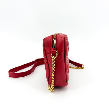 Burberry TB Camera Quilted Leather, Gold, Leather, Shoulder Bag