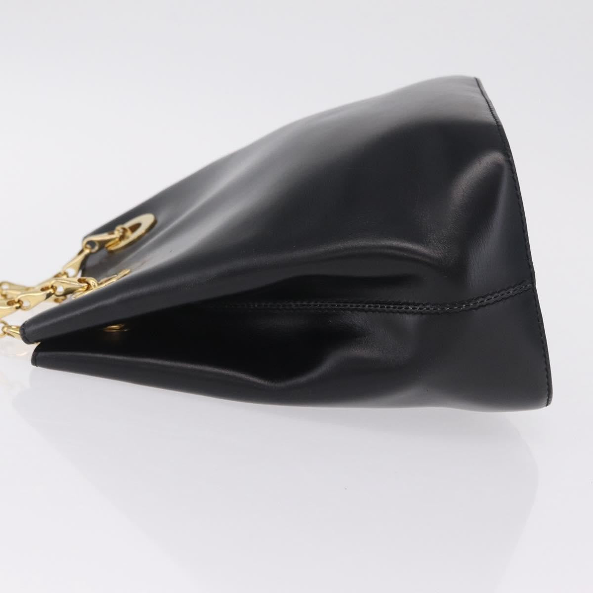 Celine Shoulder Leather, Black, Leather, Shoulder Bag