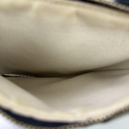 Christian Dior Saddle Oblique Canvas, Blue, Canvas, Shoulder Bag
