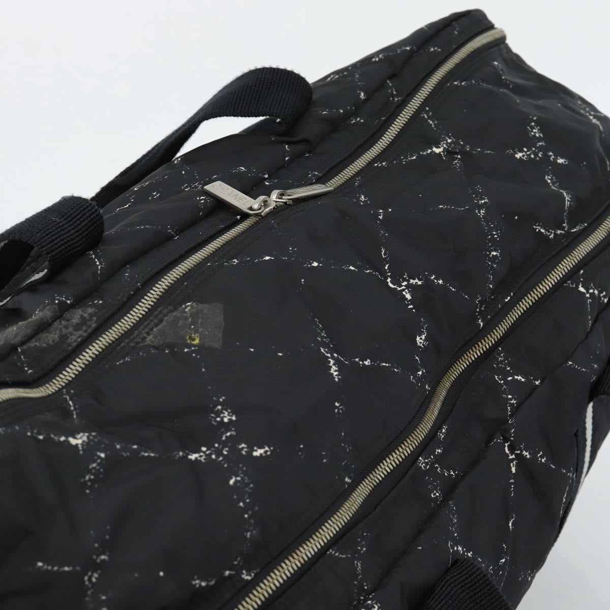 Chanel Travel Line Duffle Printed Nylon, Black, Nylon, Travel Bag