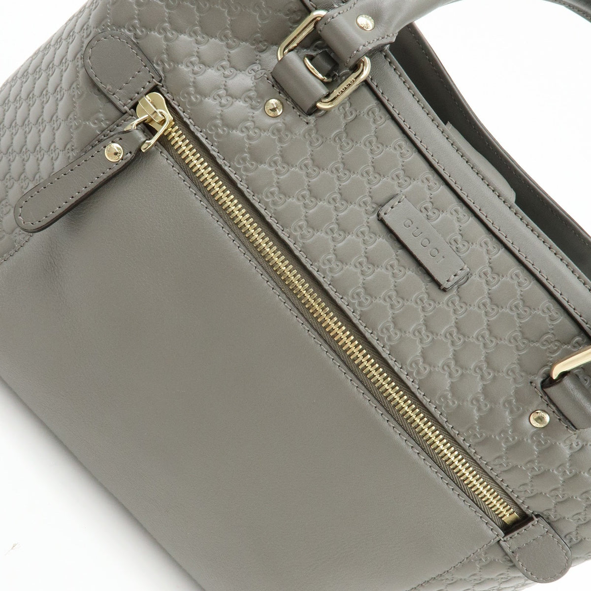 Gucci Zip Pocket Soft Microguccissima Leather, Gray, Leather, Tote Bag