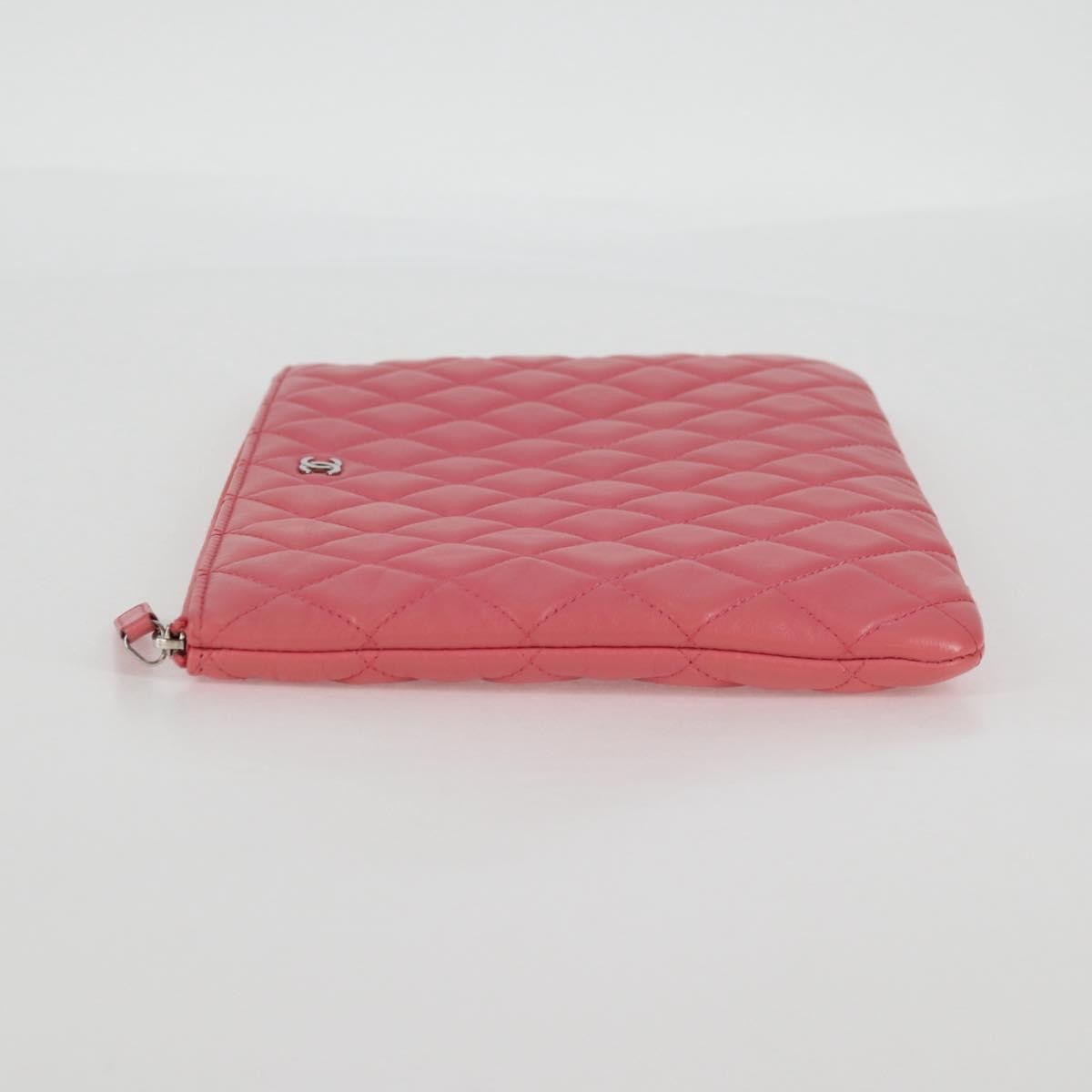 Chanel CC Casino O Case Clutch Quilted Lambskin, Pink, Leather, Clutch