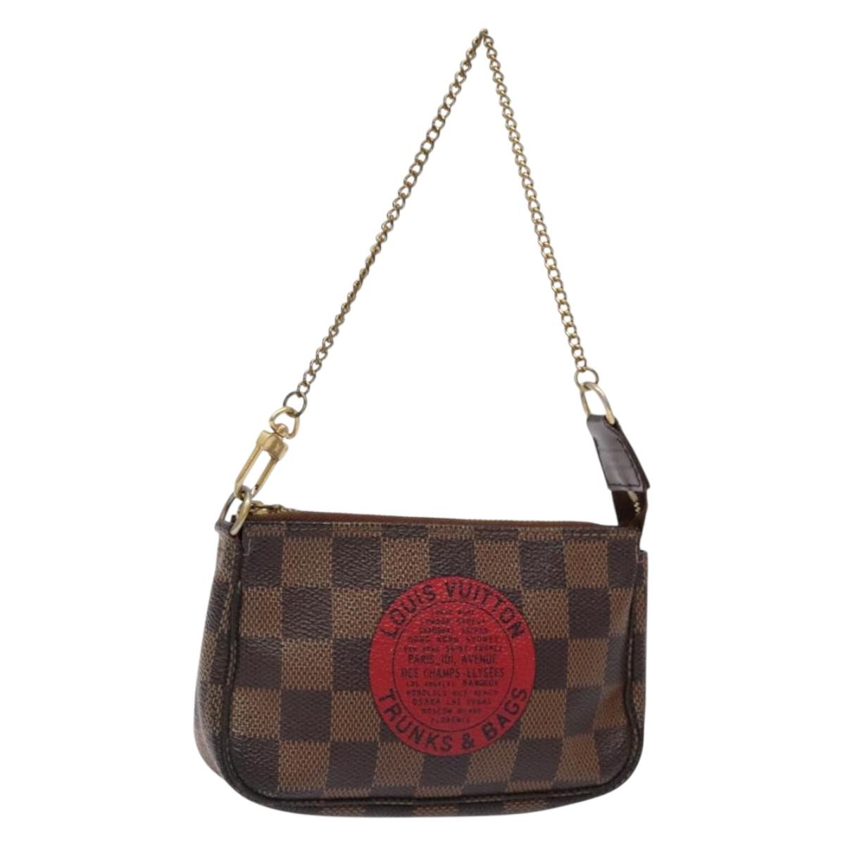 Louis Vuitton Mini Pochette Accessoires, Brown, Canvas, handbag
