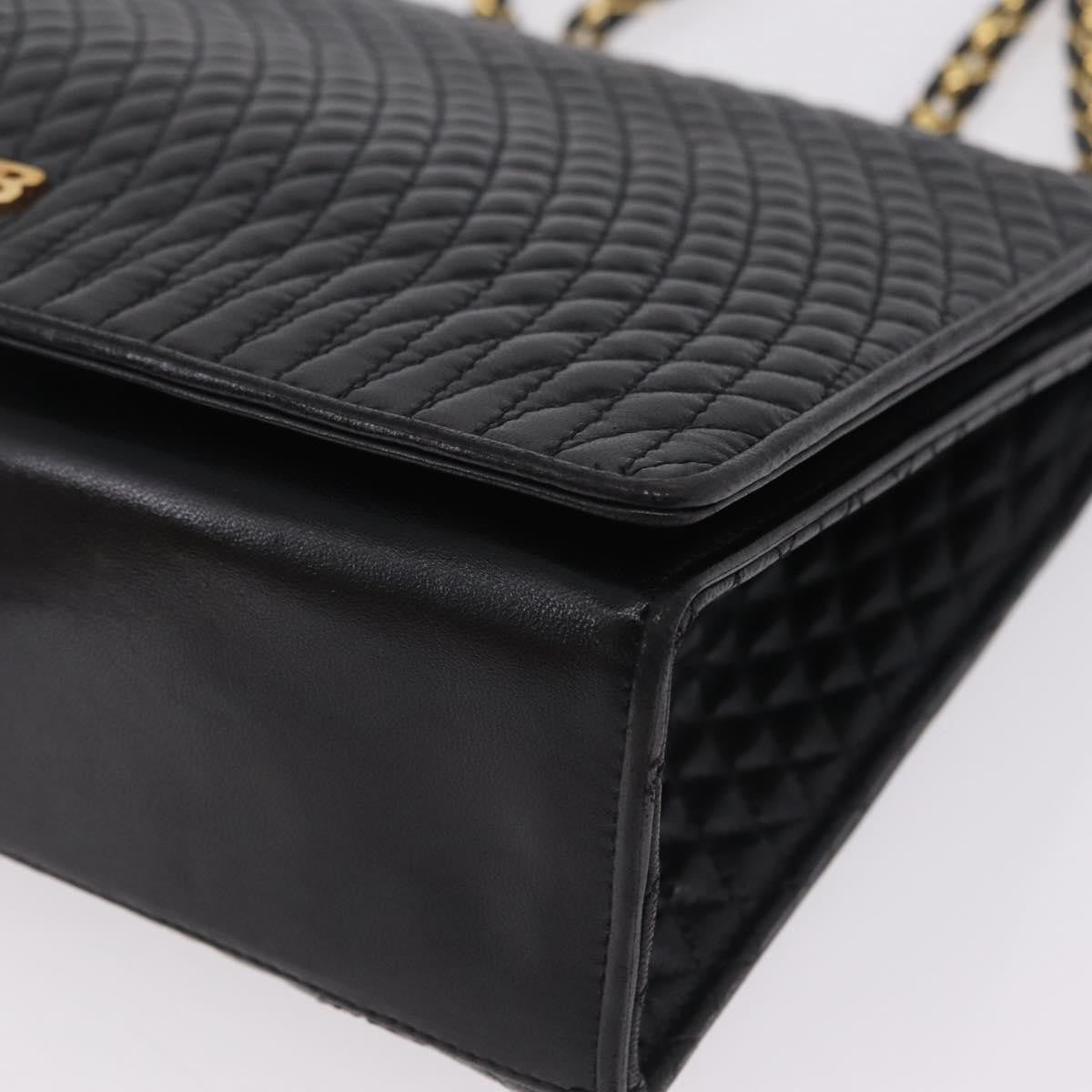 Bally Vintage Quilted Leather, Black, Leather, Shoulder Bag