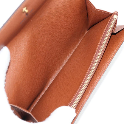 Louis Vuitton Porte Monnaie Credit, Khaki, Canvas, wallet