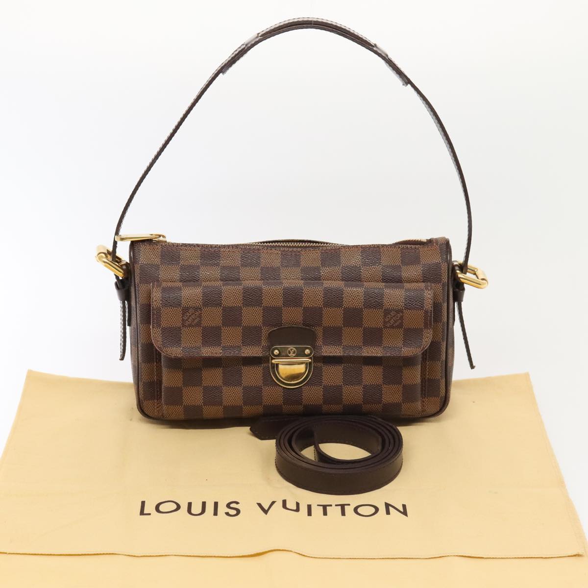 Louis Vuitton Ravello GM, Brown, Canvas, shoulder