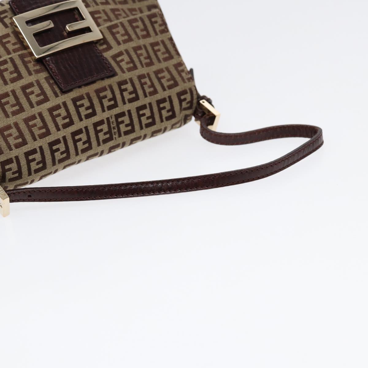 Fendi Mamma Baguette, Brown, Canvas, handbag