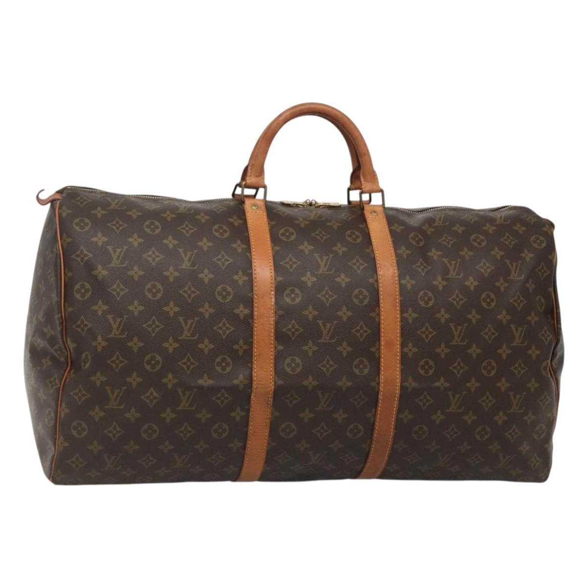 Louis Vuitton Keepall 60, Black, Canvas, travel