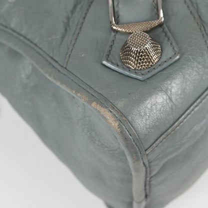 Balenciaga City, GRAY, Leather, handbag