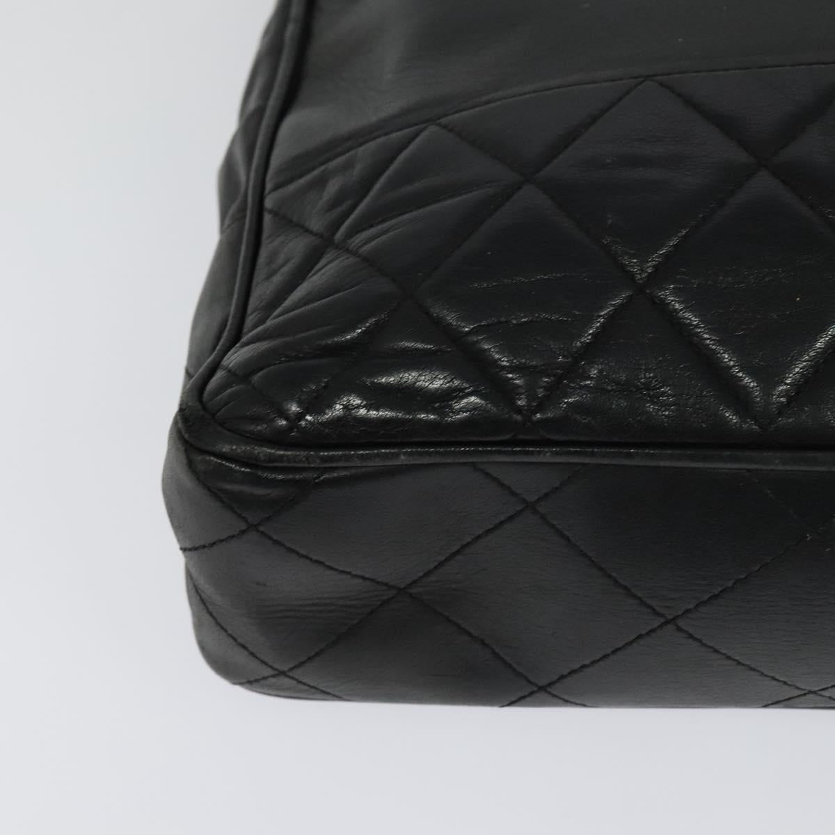 Chanel Vintage Grand Shopping Tote Quilted Calfskin, BLACK, LEATHER, Shoulder bag