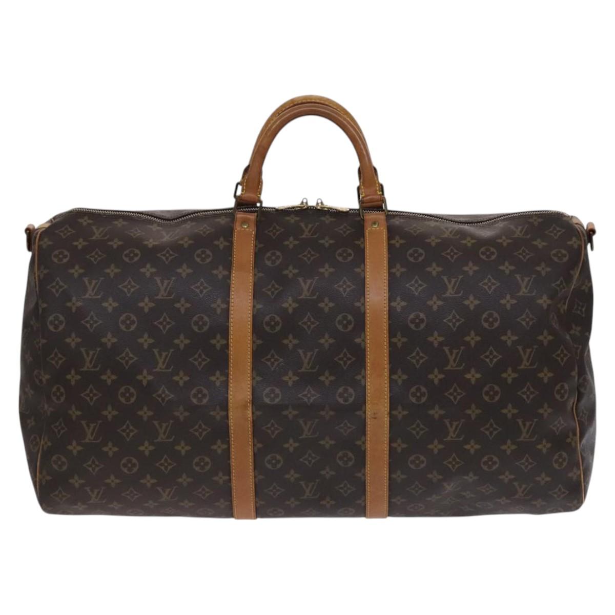Louis Vuitton Keepall Bandoulière 60, Brown, Canvas, travel