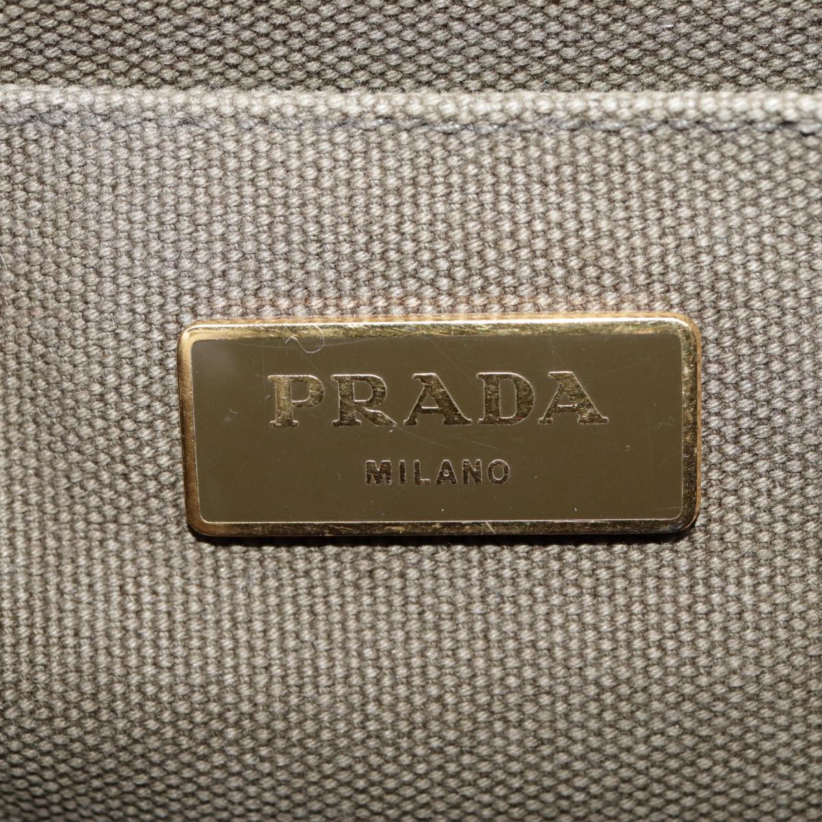 Prada Canapa, Khaki, Canvas, handbag