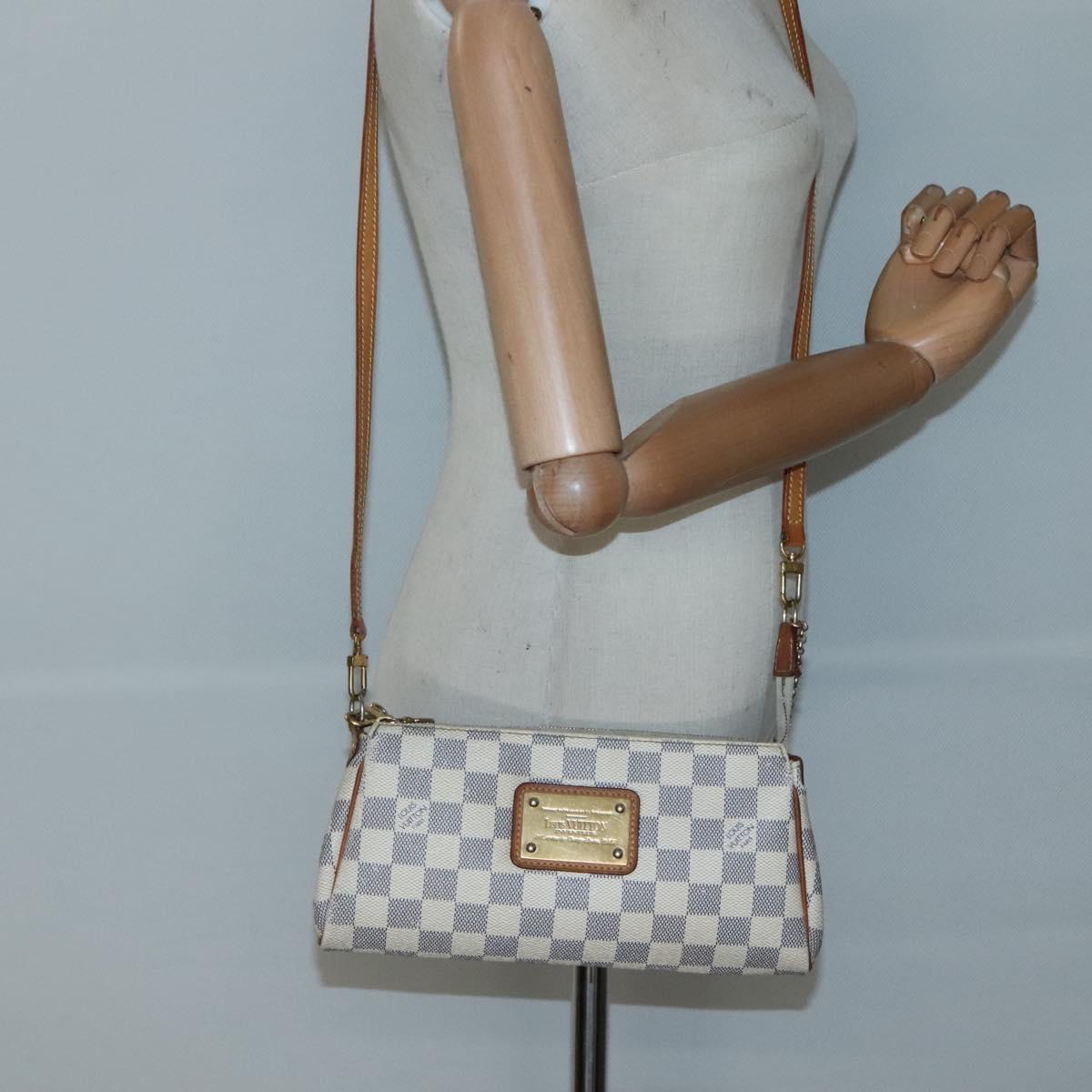 Louis Vuitton Eva, White, Canvas, shoulder