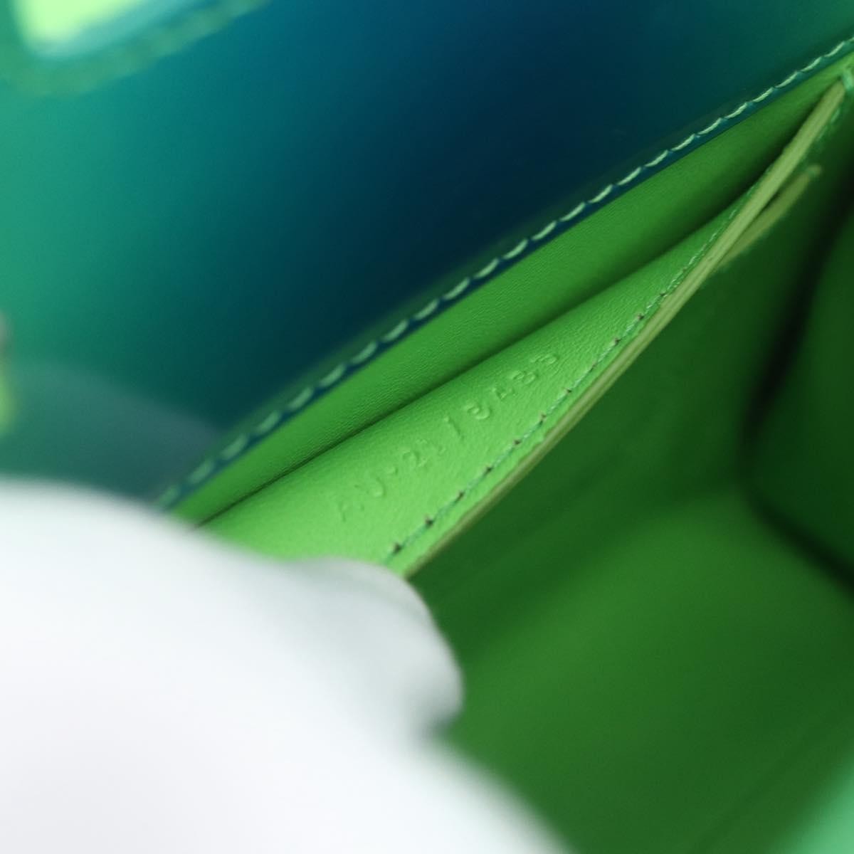 Salvatore Ferragamo Wanda Top Handle Shoulder Gradient Leather, Green, Patent Leather, Handbag