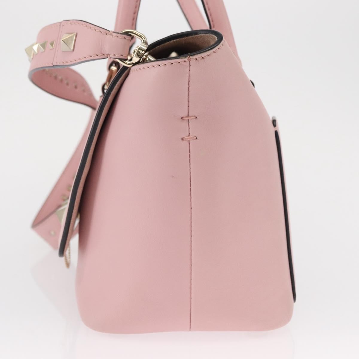 Valentino Garavani Demilune Flap Satchel Leather, Pink, Leather, Handbag