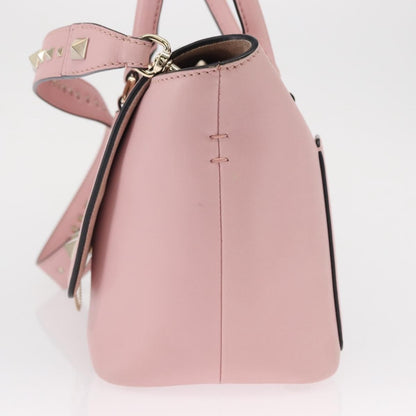 Valentino Garavani Demilune Flap Satchel Leather, Pink, Leather, Handbag