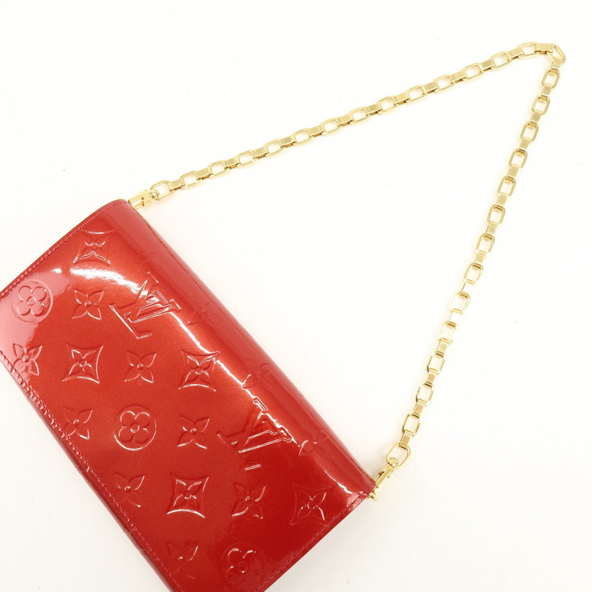 Louis Vuitton Chaine Monogram Vernis, Red, Patent Leather, Crossbody Bag