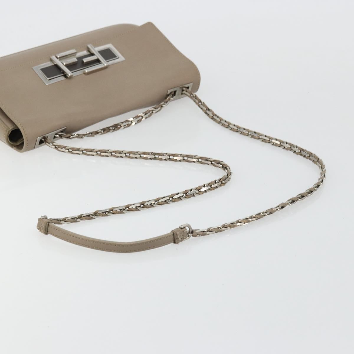 Fendi 3Baguette Convertible Calfskin, Beige, Leather, Crossbody Bag