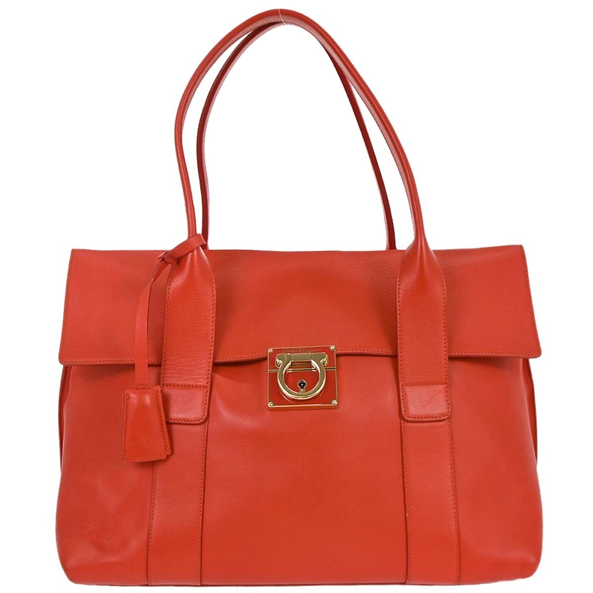 Salvatore Ferragamo Sookie Satchel Leather, Red, Leather, Handbag