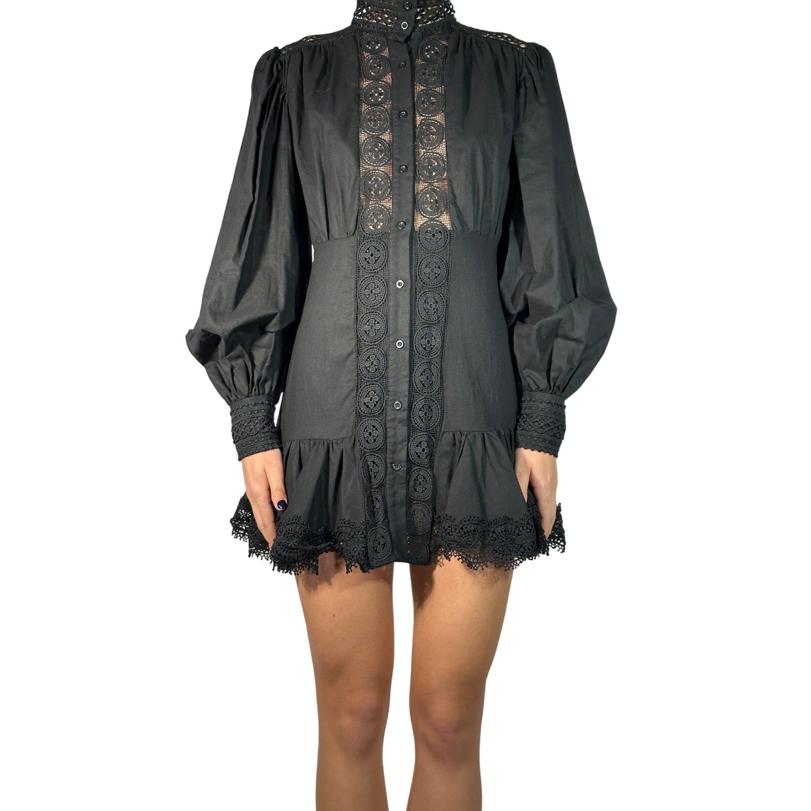 NWT WEILI ZHENG Mockneck Linen Dress