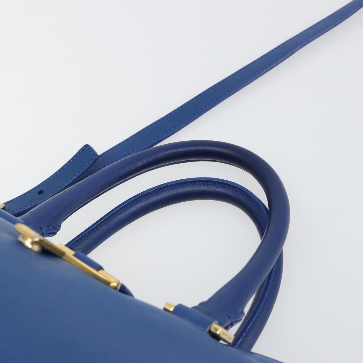 Saint Laurent Classic Y Cabas Leather, Blue, Leather, Tote Bag
