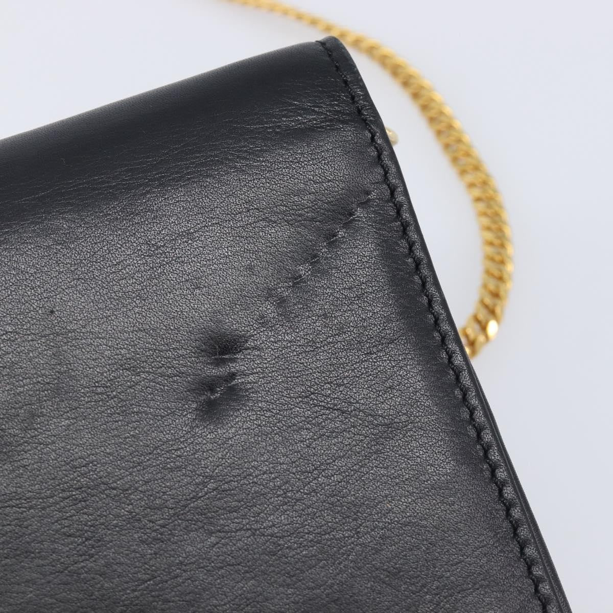 Celine Shoulder Leather, Black, Leather, Shoulder Bag