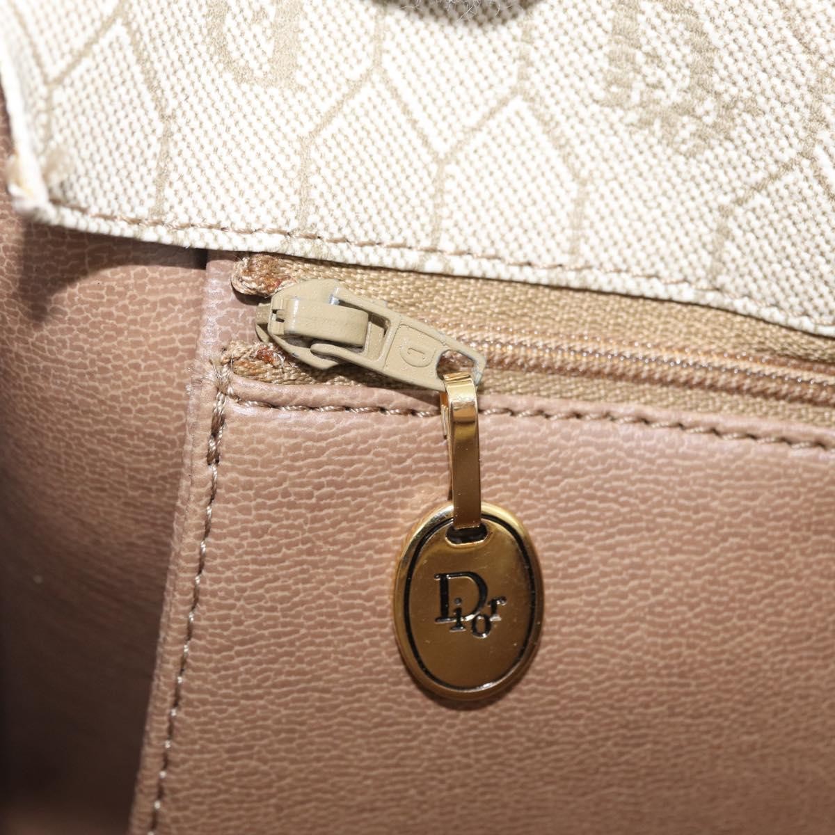 Christian Dior Vintage Honeycomb Canvas, Beige, Canvas, Shoulder Bag