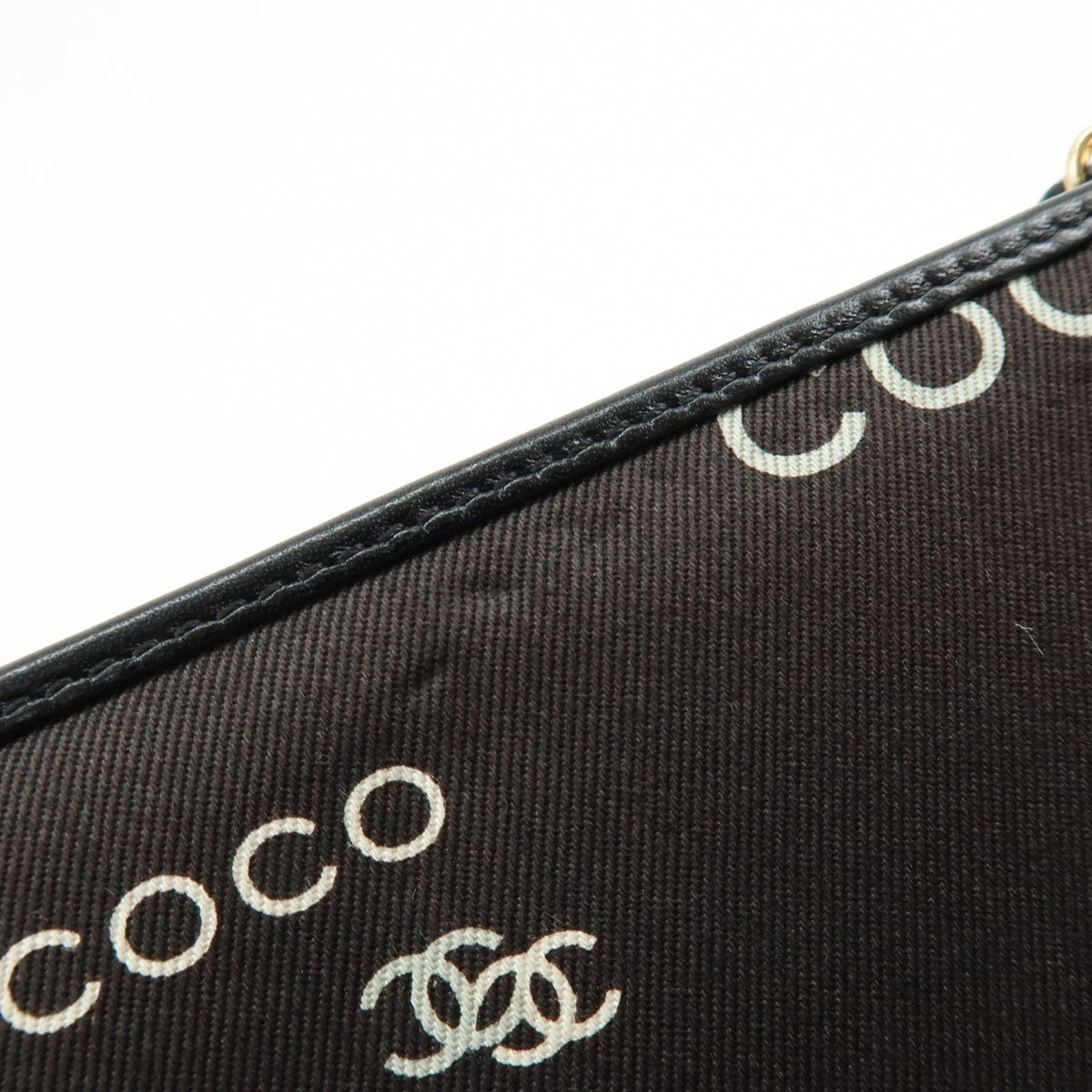 Chanel Vintage Coco Chain Shopping Printed Canvas, Black, Canvas, Tote Bag