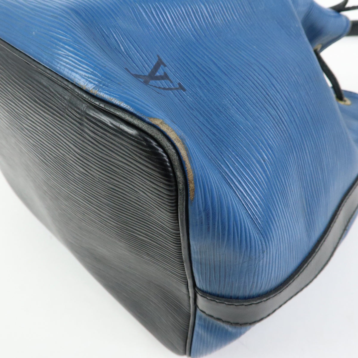 Louis Vuitton Bicolor Petit Noe Epi Leather, Blue, Leather, Handbag