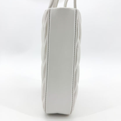 Miu Miu Matelassé Nappa Leather Top Handle Bag Leather, White, Leather, Clutch