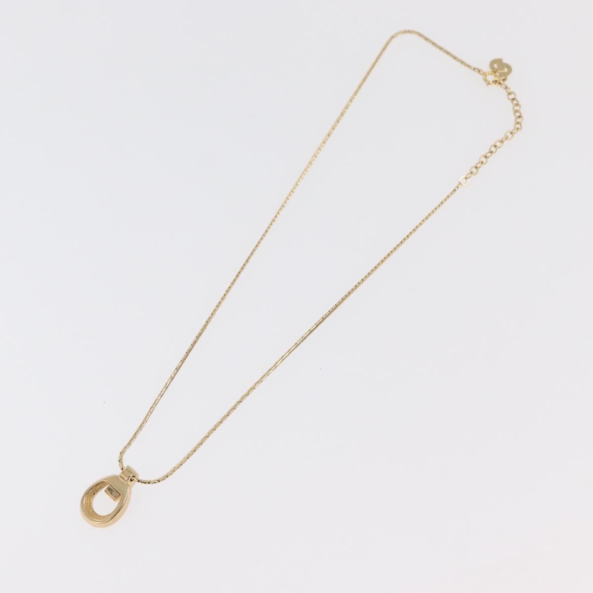 Christian Dior Logo Pendant Metal, Gold, Metal, Necklace