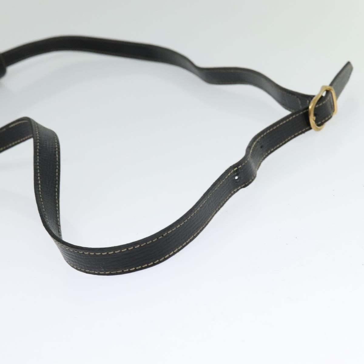 Celine Vintage Circle Logo Leather, Black, Leather, Handbag