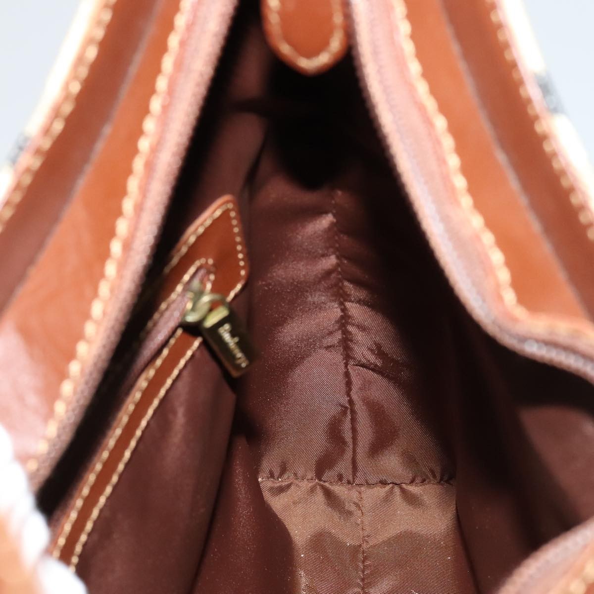 Burberry Shoulder Haymarket Coated Canvas, Beige, PVC, Shoulder bag