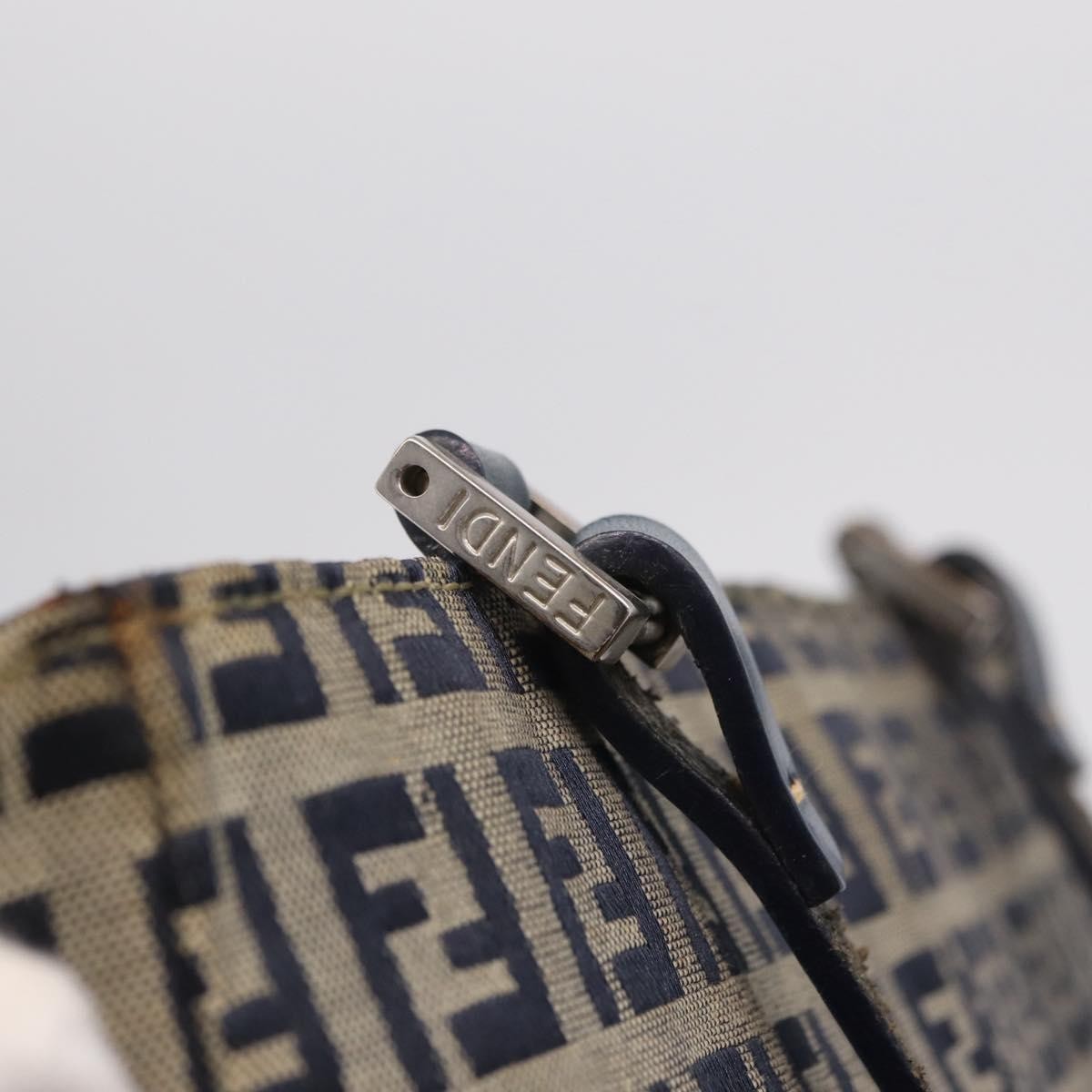 Fendi Vintage Shopping Zucchino Canvas, Navy, Canvas, Tote Bag