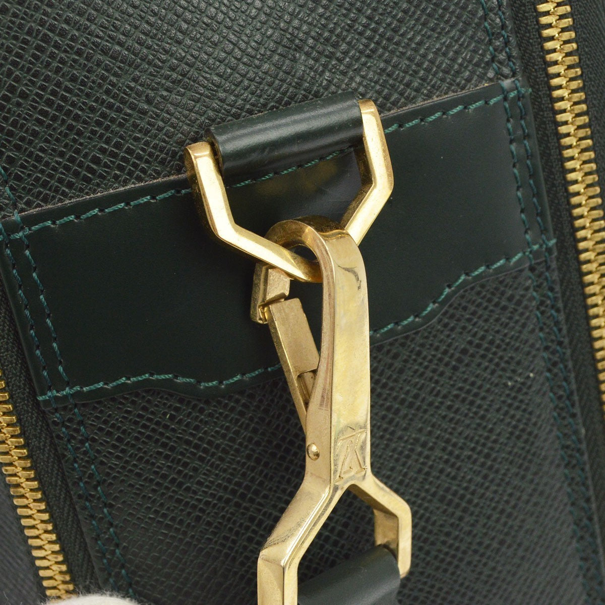 Louis Vuitton Tura Messenger Taiga Leather, Green, Leather, Handbag