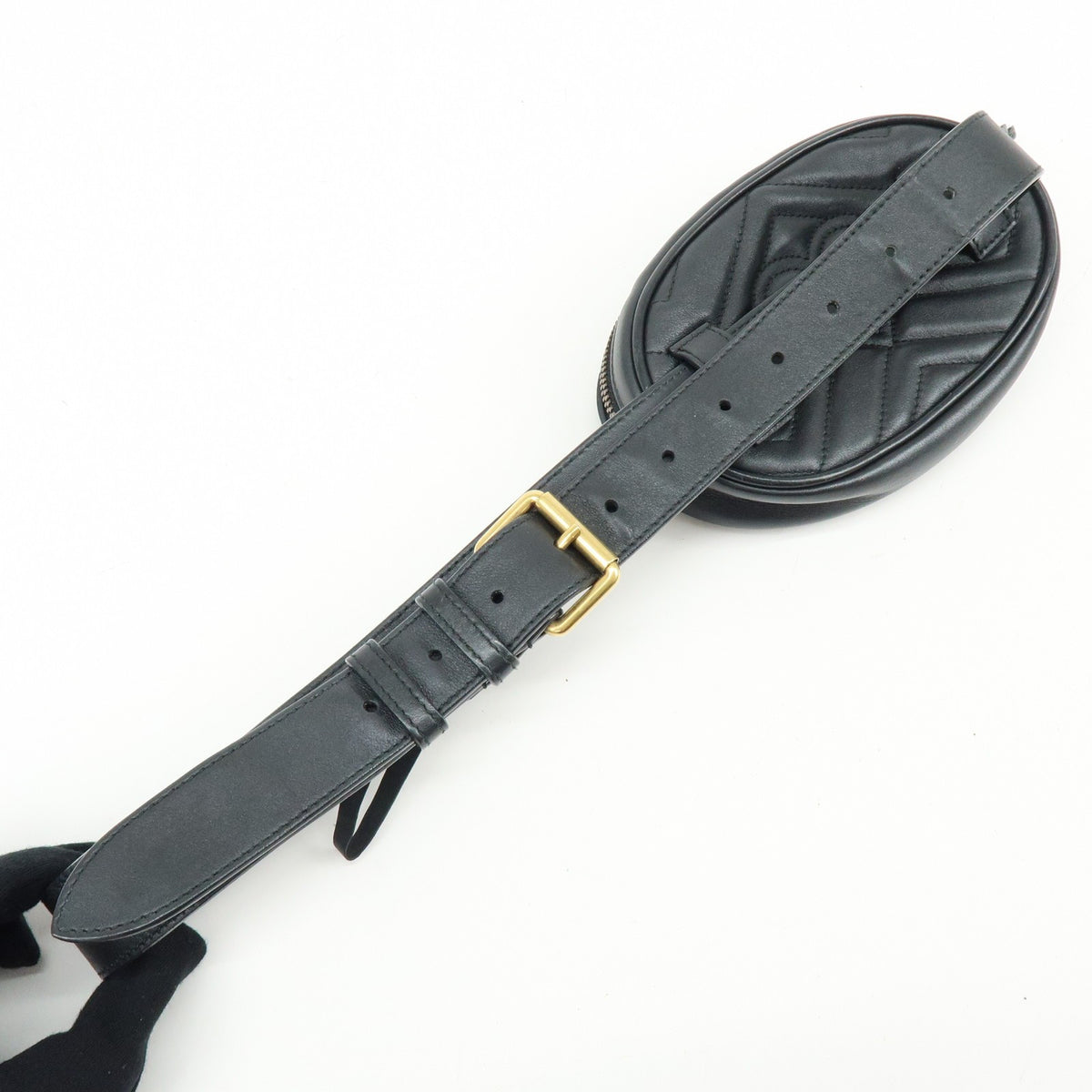 Gucci GG Marmont Belt Matelasse Leather, Black, Leather, Handbag