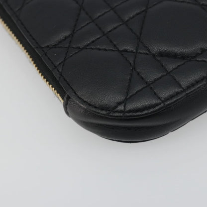 Christian Dior Lady Dior Phone Holder on Chain Cannage Quilt Lambskin, Black, Leather, Shoulder Bag